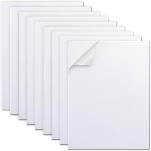 MEARCOOH Self Adhesive Foam Sheets, White 9x12 Inch 2mm Sticky Eva Foam Paper for Crafts Cardmaking Photo Frames Classroom Scrapbooking Christmas Crafts (White 10 Sheets)