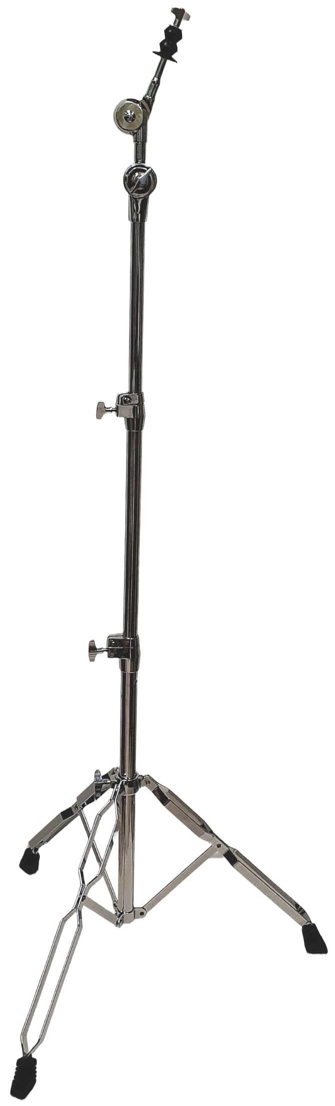 ROCKSTAR - Soporte para Platillos Jirafa CSB600 Pie de Cymbal cromado, Profesional, Altura ajustable, Convertible en Recto Patas Dobles