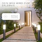 4x Wegeleuchten Außen mit Erdspieß - E27 Fassung, Höhe 50 cm - Outdoor Pollerleuchte aus Edelstahl IP44 - Wegleuchte, Sockelleuchte, Standleuchte, Gehwegleuchten Außen, Wegbeleuchtung – Bild 3