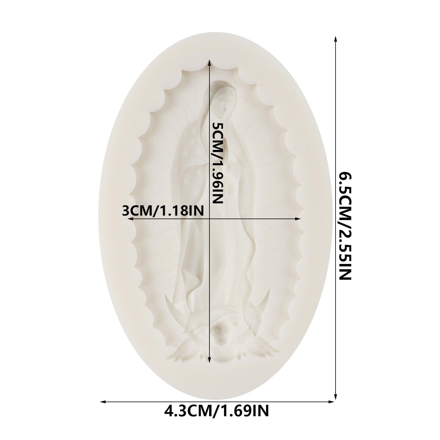 Virgin Mary Silicone Mold Madonna Fondant Molds for Cake Decoration Cupcake Topper Sugar Craft Chocolate Candy Gum Paste Polymer Clay