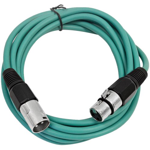 Seismic Audio - Saxlx-10 - 10' Green Xlr Male To Xlr Female Patch Cable - Balanced - 10 Foot Patch Cord #TOP30