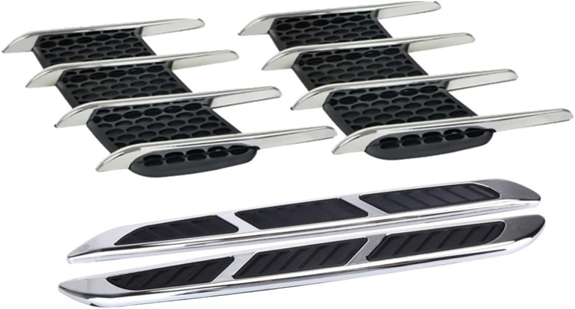 2 Pairs ABS Shark Gills Hood Vent Decor for Car Refit Custom Look