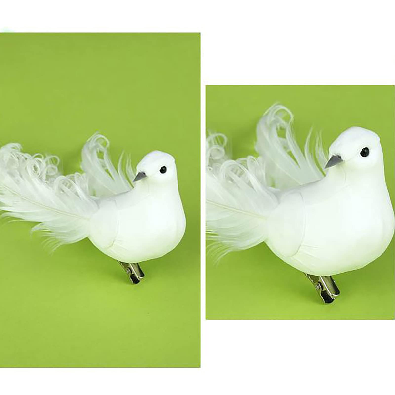 イルミネーション モチーフ 鳩 鳥 ホワイト 四つ葉 クローバー 屋外使用可能 Amazon｜PerGar 人工白鳩、羽の鳥の庭の装飾的な鳥の泡 クリップ付き