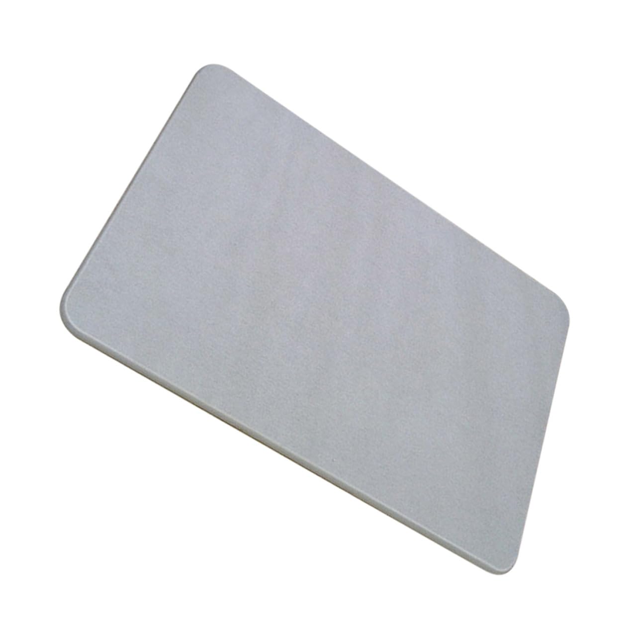 Alfombra de baño absorbente gris de 40x30 cm con secado rápido y base antideslizante
