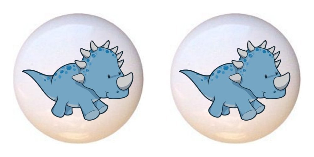 Carolina Hardware And Decor Styracosaurus Dinosaur Ceramic Cabinet/Drawer Pull Knob – Baby Dino Design