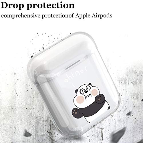 Miagon Fat Bear Beschermhoes voor AirPods, doorzichtige cartoon, zachte siliconen hoes voor meisjes, kinderen, jongens, voor Apple Airpods 1 & 2, - Image 5