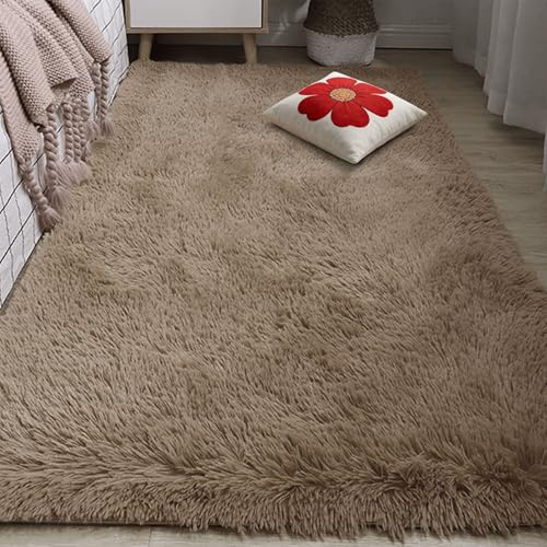 Tapis de salon doux fini haut de gamme moderne chameau 300x360 cm antidérapant