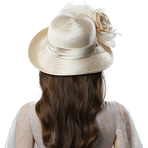 Original One Women's Classic Cloche Church Hat for Derby Day Kentucky Horse Racing (Champagne Gold) - Thumbnail 4