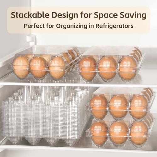 100 Pack Plastic Egg Cartons Bulk 12 Count - Cheap Bulk Clear Egg Crates for Chicken Eggs, Reusable Eggs Cartons Storage Solution for Farms, Markets, and DIY Crafts - Image 5