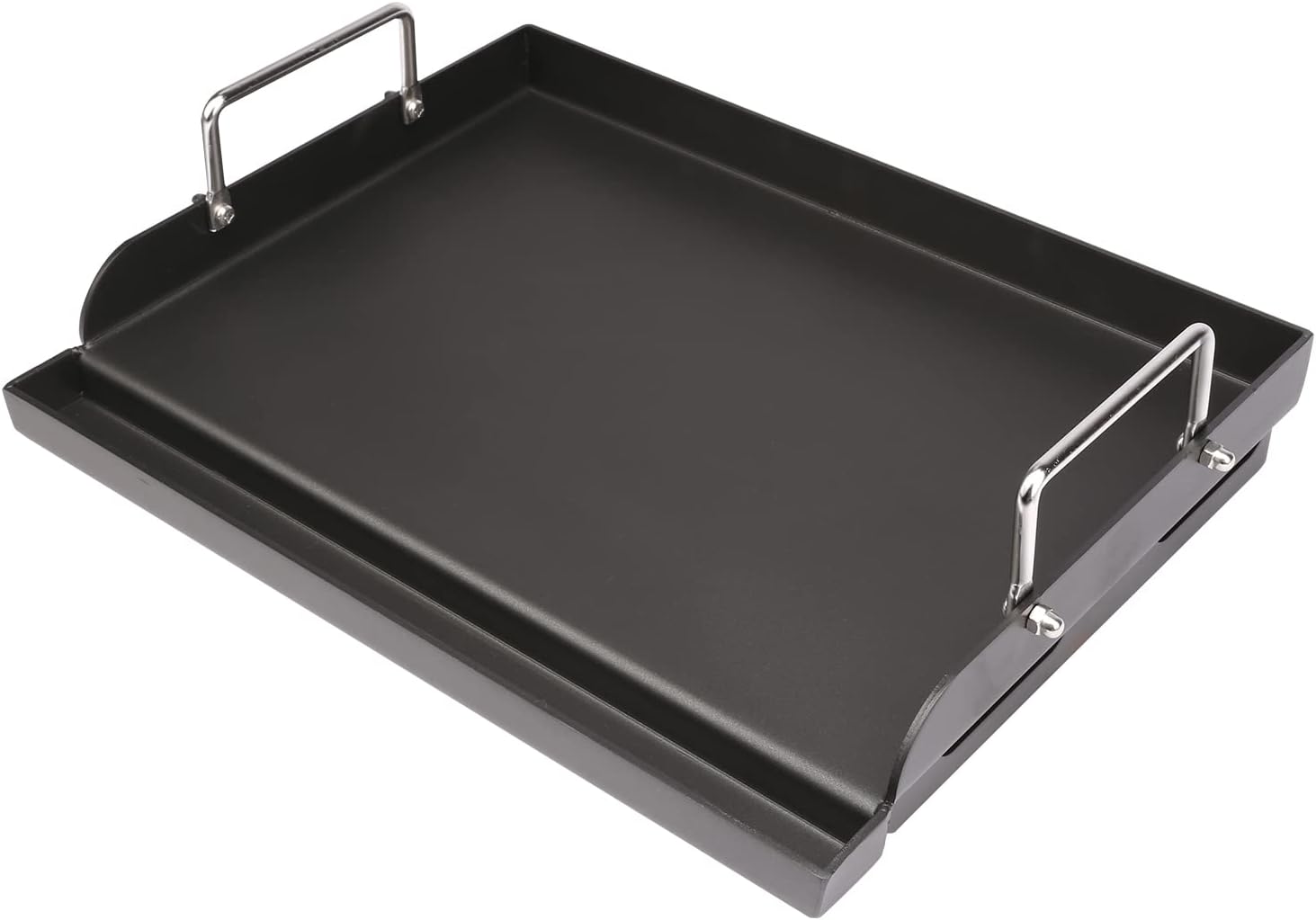 Utheer 17" x 13" Nonstick Coating Cooking Griddle for Gas Grill, Universal Griddle Flat Top Plate Insert with Grease Groove and Removable Handles for Charcoal/Gas Grills, Camping, Tailgating, Parties Cast Iron 17" x 2.6" x 13"