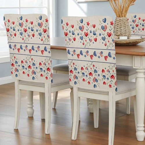 Independence Day Chair Covers Set of 8, Decorative Chair Back