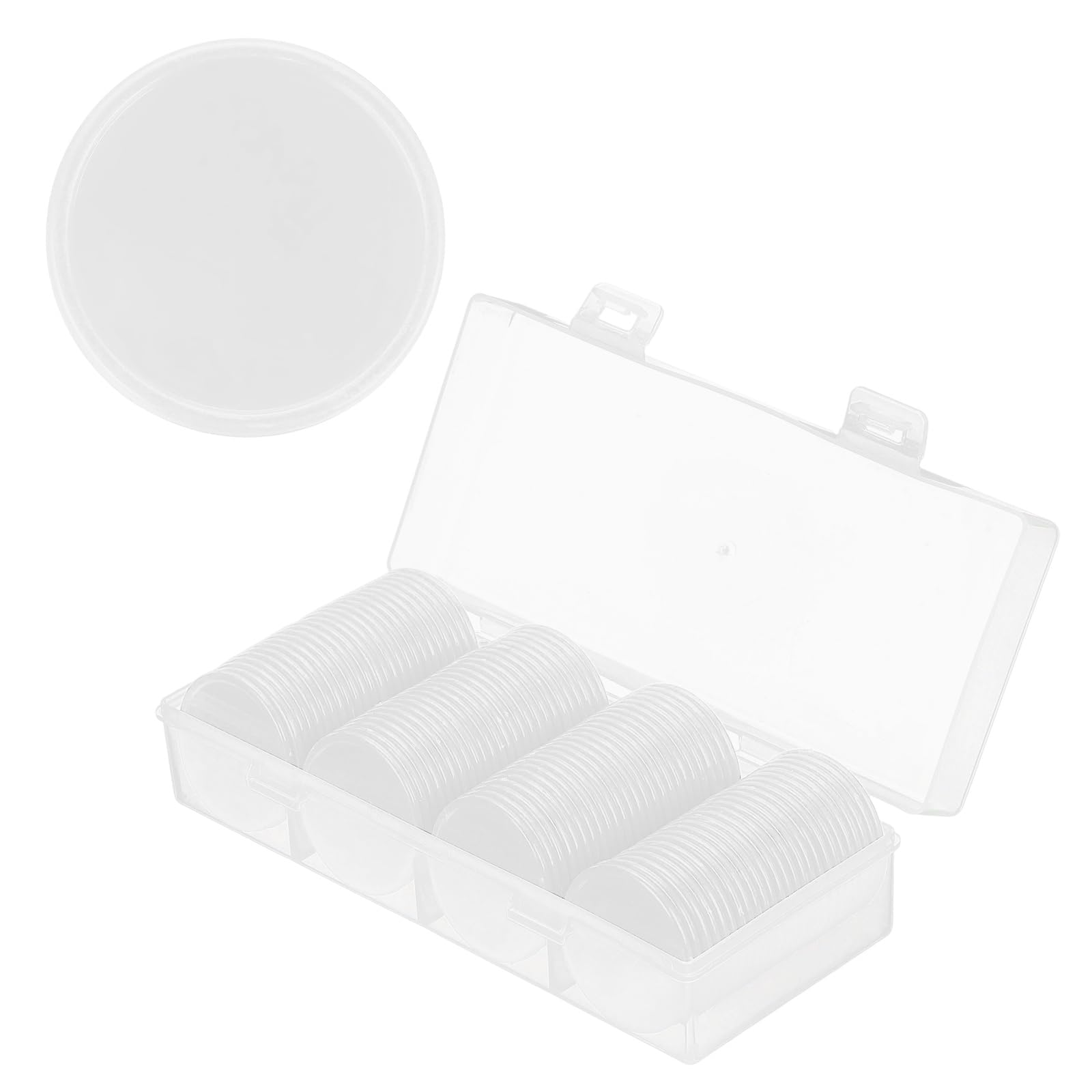 sourcing map 100Pcs Plastic Poker Chips, 37mm, White