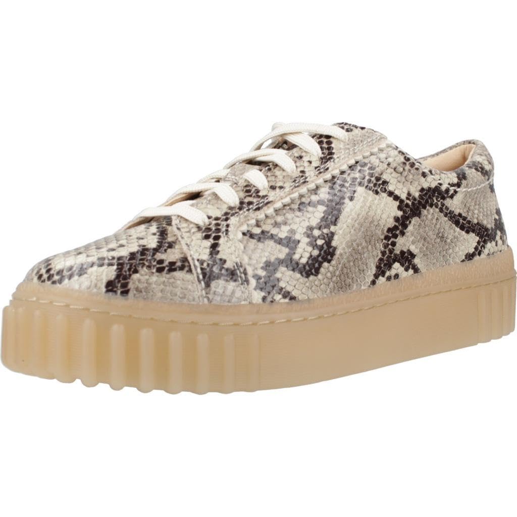 Clarks Mayhill Walk Womens Grey Snake Lea, 4.5