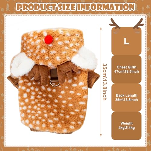 TECHEEL Weihnachten Haustier Kleidung Weihnachtskostüm Katzen Hunde Kostüm Weihnachts hundekostüm Weihnacht Weihnachtskostüm Katzen für Klein Hund Katze (Elch L)