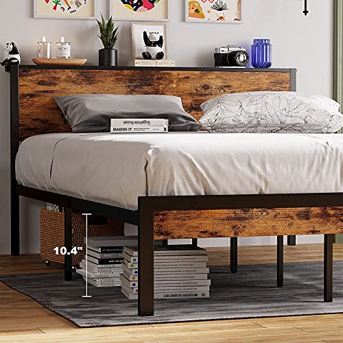 Likimio Queen Bed Frame, Platform Bed Frame Queen With Storage Headboard And 11 Strong Support Legs, More Sturdy, Noise-Free, No Box Spring Needed #TOP3