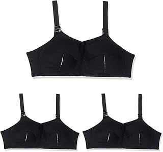 حمالة صدر فائقة الدعم للنساء من لاسو، S2007، اللون: أسود، المقاس: عبوة من 3 قطع.