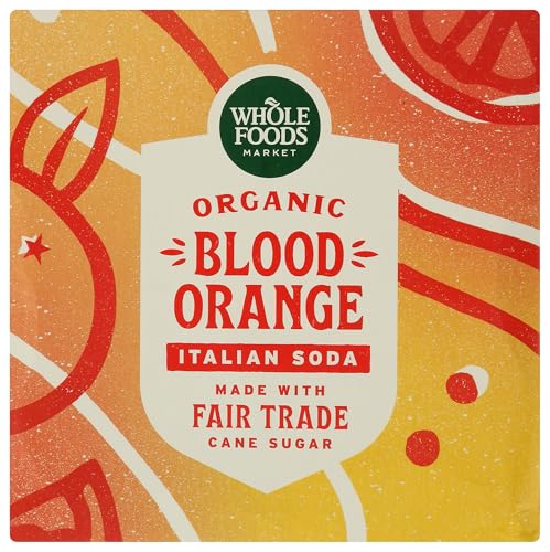 Whole Foods Market, 4 Pack Organic Italian Soda, Blood Orange, 11.2 Fluid Ounce