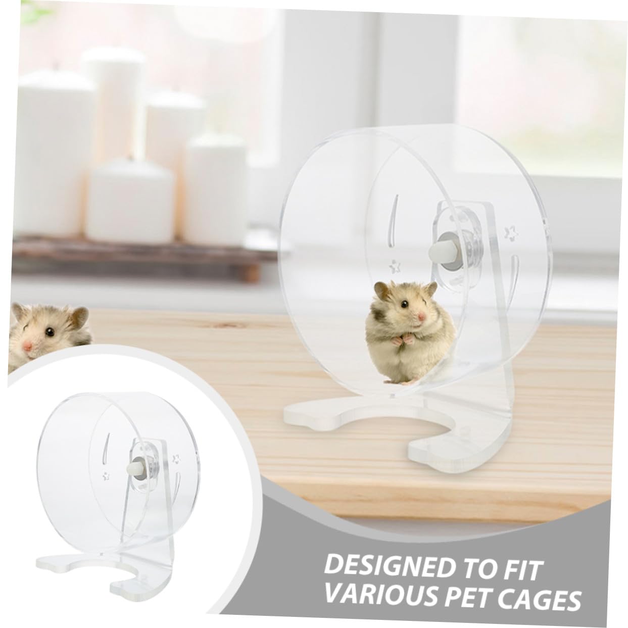 Hamster Laufrad mit Ständer Geräuscharmes Transparentes Kleintier Laufrad Geräuschloses Hamster Trainingsrad für Mäuse Rennmäuse Geräuscharmes Übungsrad für Kleine Haustiere