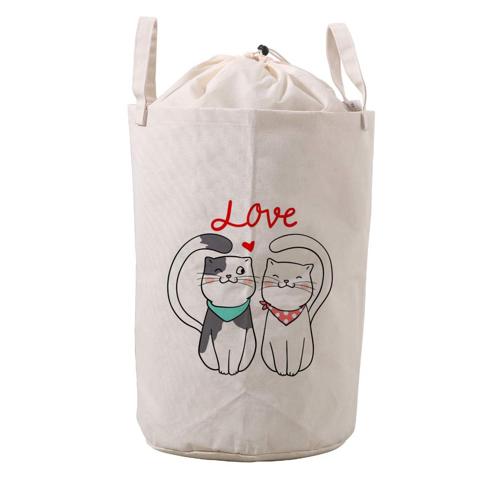 Sac à linge de salle de bain en lin avec cordon de serrage pour chambre