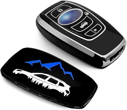 Key Fob Cover TPU 360 Degree Protection Soft Full Protection Key Case Shell Compatible with Ascent BRZ Crosstrek Forester Impreza Legacy Outback WRX STI Smart Key S4, Black
