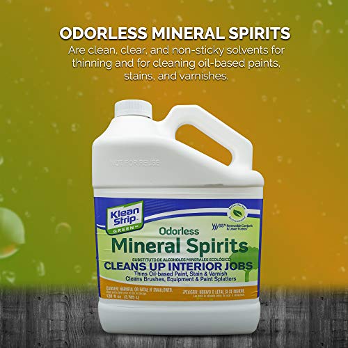 Klean Strip Green Odorless Mineral Spirits Cleans Brushes Rollers Spray Guns Equipment Tools Splatters Thins Oil Based Paint Non-Flammable No Harsh Fumes-1 Gallon with Centaurus AZ Gloves