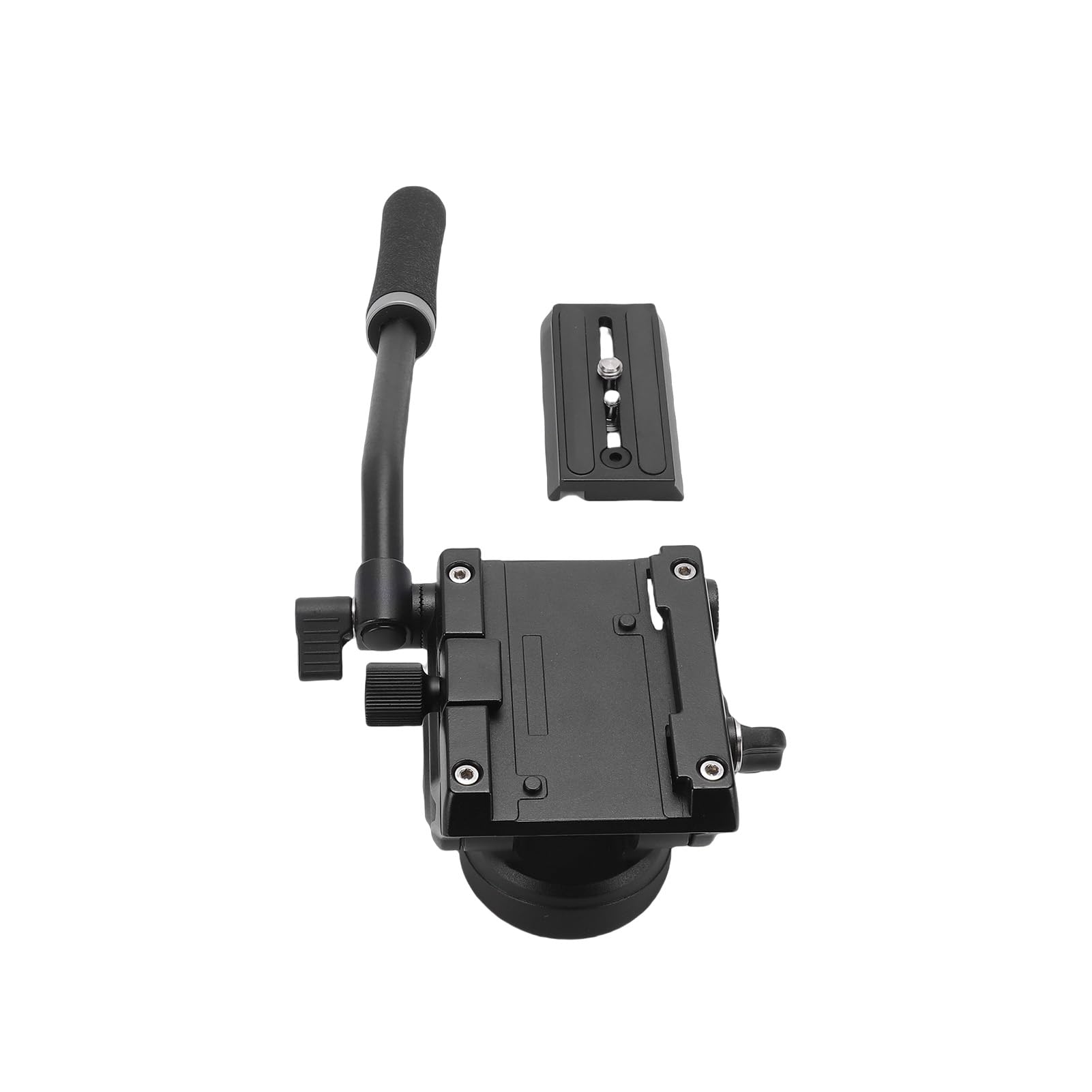 Akozon Treppiede Fluid Drag Pan Testa Panoramica Design Idraulico Leggero Supporta Obiettivi da 70-200 Mm Fotografia Notizie Matrimoni Documentari Fotocamere Naturalistiche