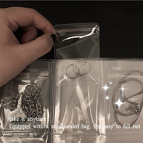 Padrio Transparent Jewelry Organizer Book - Compact Earrings Travel Album With 40 Grids+40 Anti-Oxidation Pvc Bags - Stylish And Portable Accessories Holder（Black） #TOP5