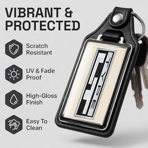 Image of Brotherhood Car Key Chain for Camaro - Classic Models Keychain for Men and Women Gift Key Ring - Antique White - Type LT
