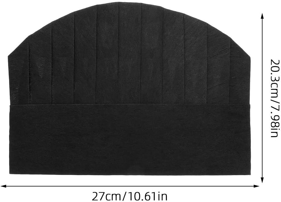 20pcs Restaurant Chef Hats - Black Unisex Disposable Cooking Hat - Breathable Mesh Top Design for Pastry Culinary Fast Food Worker 8 Inches