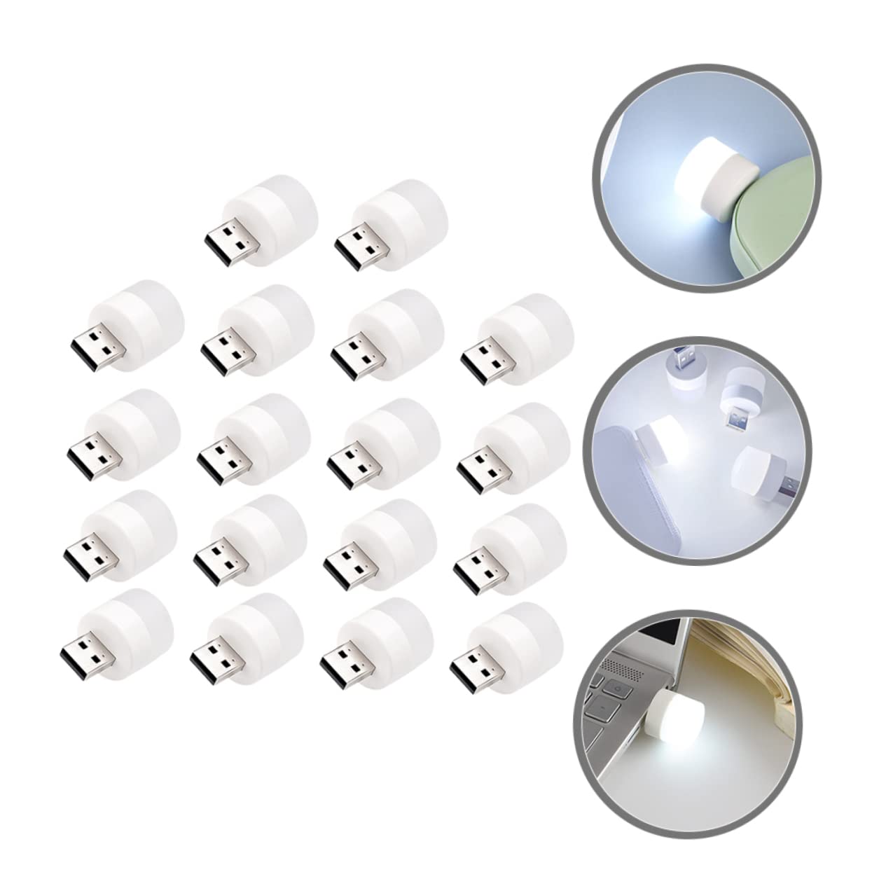 Mikikit 18pcs USB Night Light Portable Led Illumination Lamp High Brightness Low Power Consumption for Indoor Use Compact Ambient Lighting for Bedrooms and Travel