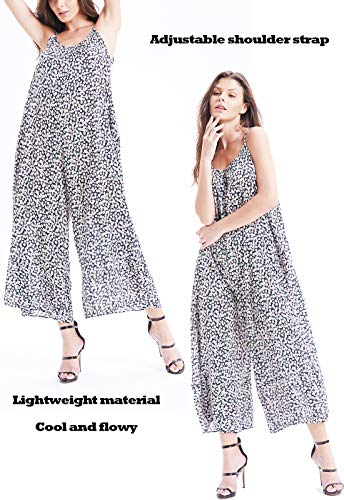 Image of BUENOS NINOS Women's V Neck Floral Maxi Dress Boho Printed Adjustable Spaghetti Strap Ethnic Beach Long Dress with Pockets