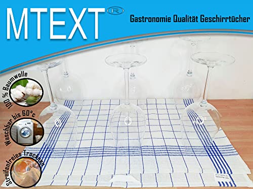 MTEXT Geschirrtücher Küchenhandtuch aus 100% Baumwolle 10 Stück Pack, 50x70 cm, 60g, blau weiß karriert (Blau) – Ansicht 5