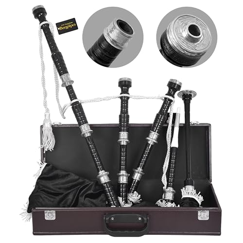 Kilt Emporium Traditional Scottish Bagpipes - Full Set with Accessories and Hard Case