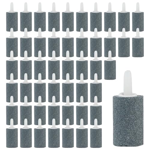 RYOTBASE エア ストーン 水槽 細かい泡 円筒 円柱 気泡 ディフューザー メダカ 金魚 シュリンプ 酸素 エアレーション アクアリウム 高さ2.5cm×幅1.5cm グレー50個