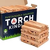 TORCH Kindling - Accendifuoco naturale essiccato in forno per stufa a legna a fuoco aperto barbecue forno pizza camino camino barbecue braciere – 2,5 kg bastoncini di legna da ardere per accendere