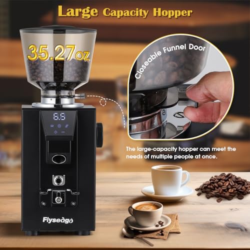 Flyseago Commercial 64mm Flat Burr Grinder