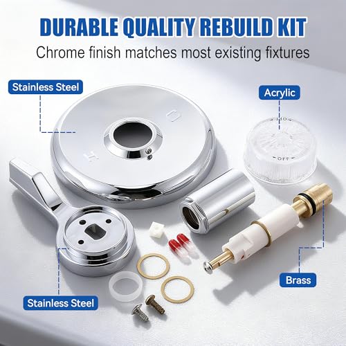 Kit de reconstrucción para bañera y ducha de una manija, compatible con Mixet, acabado cromado miniatura 6