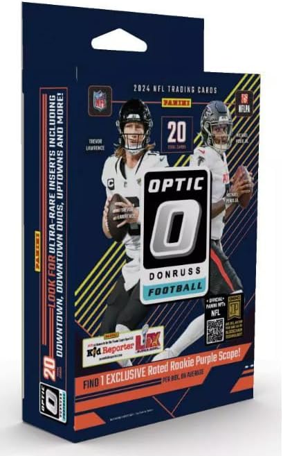 2024 Donruss Optic NFL Football Trading Cards Hanger Box (Purple Scope) 20 Cards