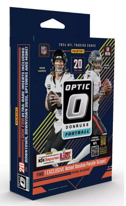 2024 Donruss Optic NFL Football Trading Cards Hanger Box (Purple Scope) 20 Cards