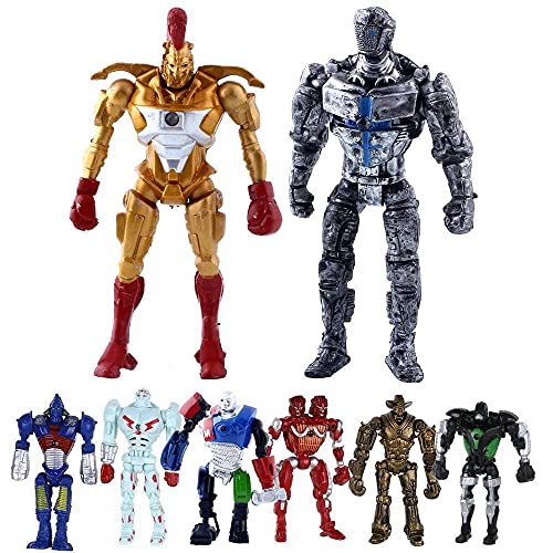 iProMax Real Steel 8pcs/Set PVC Action Figure Zeus Atom Collectible Robots Toys, Ideal Gift