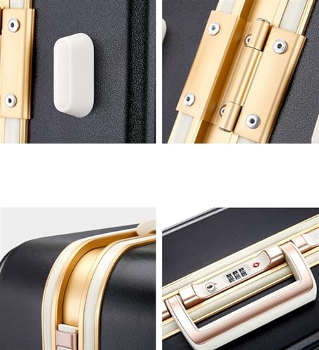 Durable Suitcase for Women PC Hardshell Carry-On Luggage Double Spinner 8 Wheels Suitcase With TSA Lock Retro Suit Case (Color : E, Size : 24in)4