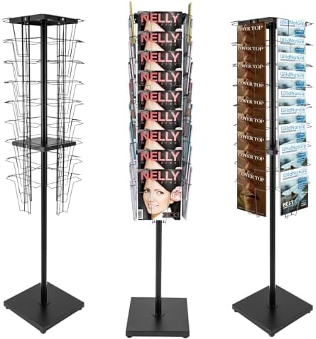Amazon.com: Metal Wire Rotating Magazine Rack- 36 Pocket -Book Brochure ...
