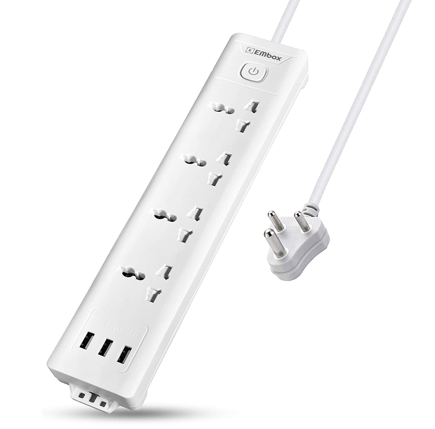 EMBOX Extension Board with USB (2.4 A) 3 USB Ports with Master Switch, Spike Guard, 6 amp Universal Sockets, LED Indicator and Safety Shutter, 3 Meter Extension Cord-image-46