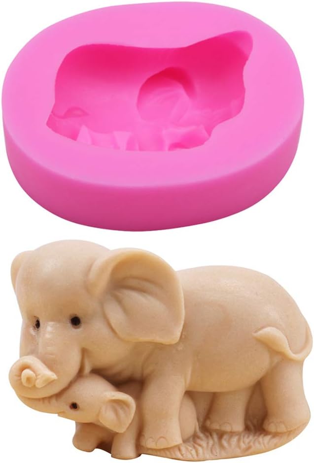 Mother and Baby Elephant Soap Molds, Elephant Silicone