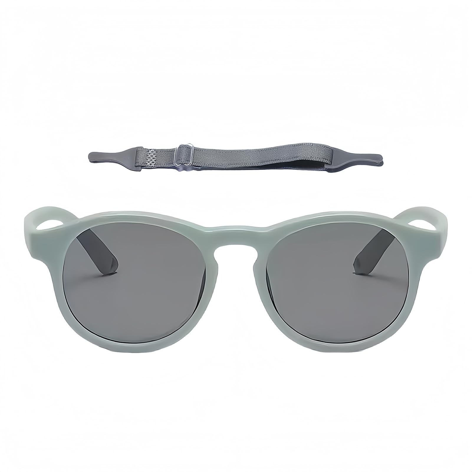 Mewtush Gafas de Sol para Bebe y Niño, Gafas de Sol bebé Polarizadas UV400 para Niños 1-3 Años con Montura Flexible, Lentes Resistentes, Cinta Elástica Ajustable, Diseño Cómodo y Seguro, Azul