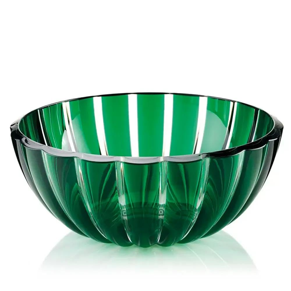 Guzzini Salad Bowl Container M 20 cm Round Turtleneck 29690169Transparent Emerald Green Organic Plastic 1500cc Dishwasher