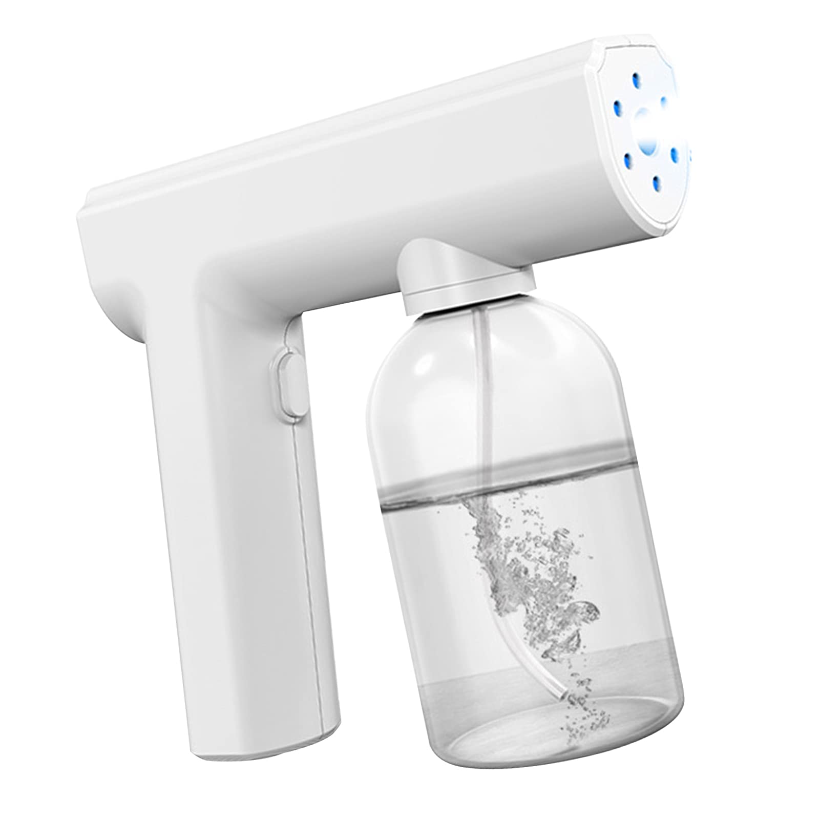 Nano atomizzazione disinfettante pistola a spruzzo, senza fili luce blu sterilizzazione vapore macchina nebbia (bianco)