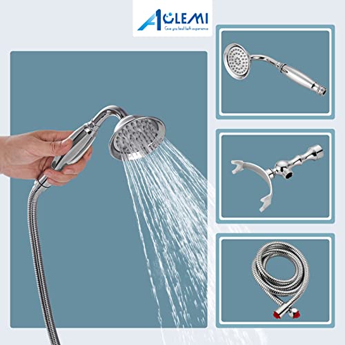 Aolemi Polish Chrome Clawfoot Faucet Wall Mount Tub Filler Bathroom Mixer Shower Faucet Set For Bathtub With Handheld Shower Sprayer And Tub Spout Double Cross Handle #TOP3