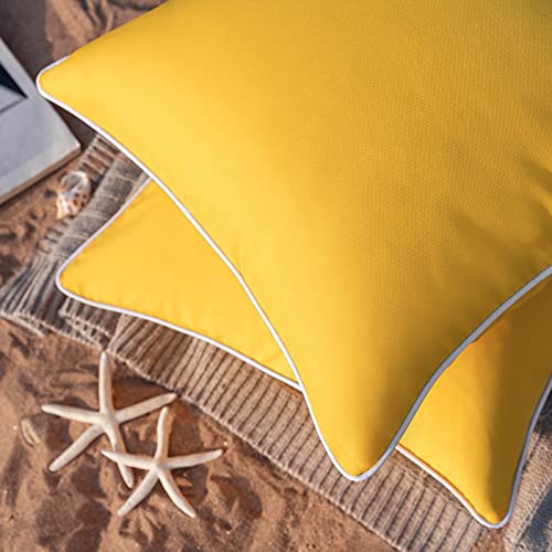 Phantoscope HU-XI-201 Pack Of 2 Outdoor Waterproof Solid Throw Decorative Pillow Cover Decorative Square Outdoor Pillows Cushion Case Patio Pillows thumb #1