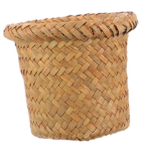BUGUUYO Cestino Per Spazzatura Tessuto a Mano in Rattan Cesto Per Biancheria Cestino Portaoggetti Contenitore Per Bagno Adatto Per Cucine e Soggiorni